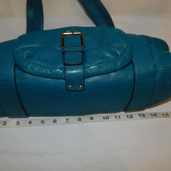 MICHAEL KORS Satchel Barrel Leather Handbag Large Turquoise - Picture 14 of 14